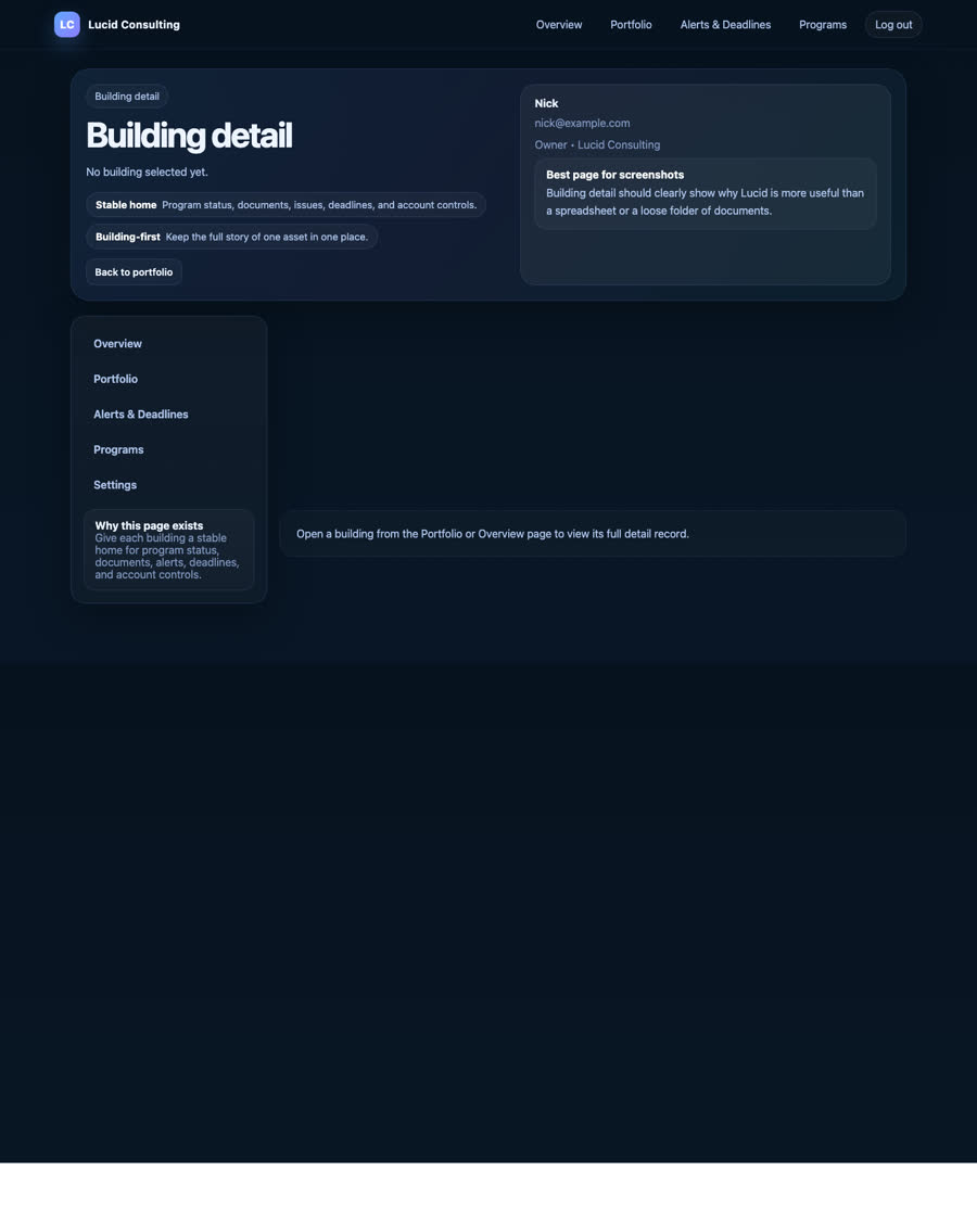 Building Lookup showing a public property record with program-related context